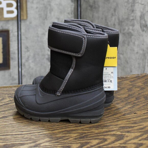 NWT Cat & Jack Toddler Boys Lenny Winter Boots 88236579 6T Black - Picture 3 of 7